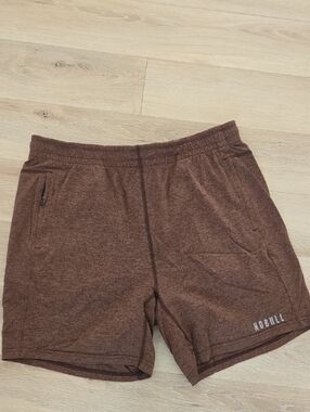 NOBULL Men's Brown Heathered Training Shorts